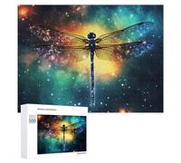 500 PCS Jigsaw Puzzles for Adults Cosmic Dragonfly Artwork-1 Teenagers Puzzles Hands-on Game Improve Memory Parent-child Interaction 500 PCS