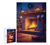 500 PCS Jigsaw Puzzles for Adults Cozy Christmas Fireplace Jigsaws for Adults DIY Toys Analysis And Logic Unique Gifts for Birthday And Christmas 500 PCS
