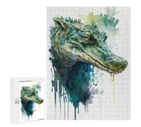 500 PCS Jigsaw Puzzles for Adults Crocodile Watercolor Jigsaw for Adults Relax Games Hand Speed Race for Is Ideal As A Gift 500 PCS