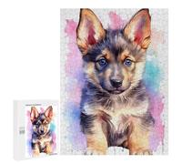 500 PCS Jigsaw Puzzles for Adults Cute Baby German Shepherd Puzzles for Adults Fun Games Precision Cutting Birthday And Unique Gifts 500 PCS
