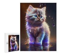 500 PCS Jigsaw Puzzles for Adults Cute Cosmic Kitten Jigsaw for Adults Brain Teaser Game Birthday Present Difficult And Challenge 500 PCS