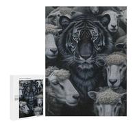 500 PCS Jigsaw Puzzles for Adults Dark Tiger Sheep Creative Jigsaws for Adults DIY Toys Analysis And Logic Unique Gifts for Birthday And Christmas 500 PCS