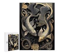 500 PCS Jigsaw Puzzles for Adults Dual Noble Koi Fish Jigsaw Puzzle Hands-on Game But Fun And Humorous Birthday And Unique Gifts 500 PCS