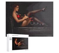 500 PCS Jigsaw Puzzles for Adults Elegant Woman in Red And Black Outfit Jigsaw for Adults Relax Games For Family Fun for Is Ideal As A Gift 500 PCS