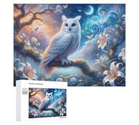 500 PCS Jigsaw Puzzles for Adults Enchanted Forest with White Owl Teenagers Puzzles Hands-on Game Improve Memory Parent-child Interaction 500 PCS