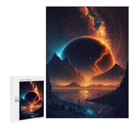 500 PCS Jigsaw Puzzles for Adults Fiery Planet Rising Jigsaws for Adults DIY Toys Analysis And Logic Unique Gifts for Birthday And Christmas 500 PCS
