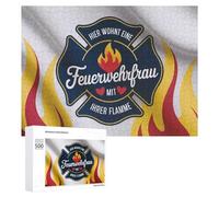 500 PCS Jigsaw Puzzles for Adults Firefighter Woman Emblem Puzzle for Adults DIY Toys Precision Cutting Unique Gifts for Birthday And Christmas 500 PCS
