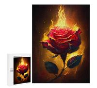500 PCS Jigsaw Puzzles for Adults Flaming Rose Artwork-3 Jigsaw for Adults Relax Games Hand Speed Race for Is Ideal As A Gift 500 PCS