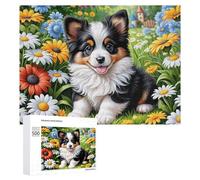 500 PCS Jigsaw Puzzles for Adults Floral Field Pup Teenagers Puzzles Hands-on Game Improve Memory Parent-child Interaction 500 PCS