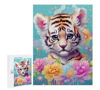 500 PCS Jigsaw Puzzles for Adults Floral Tiger Cub Fantasy Teenagers Puzzles Hands-on Game Improve Memory Parent-child Interaction 500 PCS