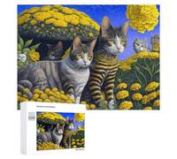 500 PCS Jigsaw Puzzles for Adults Flower Garden Cats Teenagers Puzzles Hands-on Game Improve Memory Parent-child Interaction 500 PCS