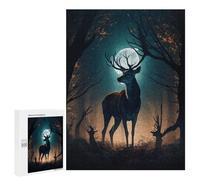 500 PCS Jigsaw Puzzles for Adults Forest Deer Under Moonlight Jigsaws for Adults DIY Toys Analysis And Logic Unique Gifts for Birthday And Christmas 500 PCS