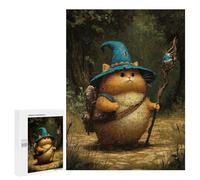 500 PCS Jigsaw Puzzles for Adults Funny Cat Wizard in Forest Jigsaw Puzzle Hands-on Game But Fun And Humorous Birthday And Unique Gifts 500 PCS
