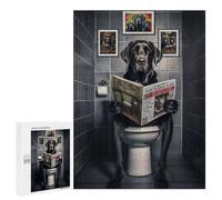 500 PCS Jigsaw Puzzles for Adults Funny Labrador on Toilet Jigsaws for Adults DIY Toys Analysis And Logic Unique Gifts for Birthday And Christmas 500 PCS