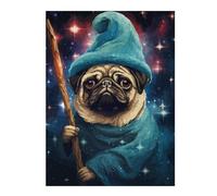 500 PCS Jigsaw Puzzles for Adults Funny Pug Wizard Pixel Art Adult Jigsaw Puzzle Brain Teaser Game Difficult Challenge Difficult And Challenge 500 PCS