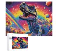 500 PCS Jigsaw Puzzles for Adults Galactic Dinosaur A Cosmic Adventure Teenagers Puzzles Hands-on Game Improve Memory Parent-child Interaction 500 PCS