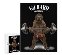 500 PCS Jigsaw Puzzles for Adults Giant Sloth Weightlifting Jigsaw for Adults Brain Teaser Game Birthday Present Difficult And Challenge 500 PCS