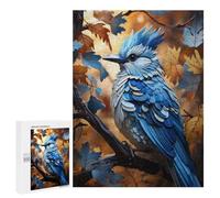 500 PCS Jigsaw Puzzles for Adults Glowing Blue Jay Jigsaw for Adults Brain Teaser Game Birthday Present Difficult And Challenge 500 PCS