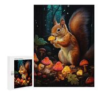 500 PCS Jigsaw Puzzles for Adults Glowing Forest Squirrel Jigsaw for Adults Family Games Presents for Women Parent-child Interaction 500 PCS