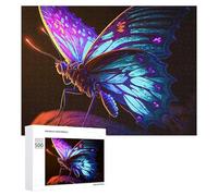 500 PCS Jigsaw Puzzles for Adults Glowing Neon Butterfly Artwork-1 Teenagers Puzzles Hands-on Game Improve Memory Parent-child Interaction 500 PCS