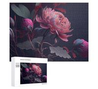500 PCS Jigsaw Puzzles for Adults Glowing Peony Flowers-1 Teenagers Puzzles Hands-on Game Improve Memory Parent-child Interaction 500 PCS