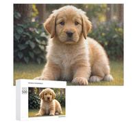 500 PCS Jigsaw Puzzles for Adults Golden Retriever Puppy-3 Teenagers Puzzles Hands-on Game Improve Memory Parent-child Interaction 500 PCS