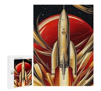 500 PCS Jigsaw Puzzles for Adults Golden Rocket Launch Puzzles for Adults Fun Games Precision Cutting Birthday And Unique Gifts 500 PCS