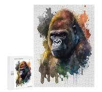 500 PCS Jigsaw Puzzles for Adults Gorilla Watercolor Jigsaws for Adults DIY Toys Analysis And Logic Unique Gifts for Birthday And Christmas 500 PCS