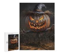 500 PCS Jigsaw Puzzles for Adults Halloween Pumpkin Scarecrow Illustration Puzzle for Adults Anti-Stress Toys A Work of Art Difficult And Challenge 500 PCS