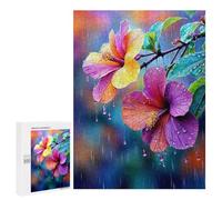 500 PCS Jigsaw Puzzles for Adults Hibiscus Flower Garden Art Jigsaw for Adults Relax Games Hand Speed Race for Is Ideal As A Gift 500 PCS