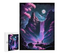 500 PCS Jigsaw Puzzles for Adults Japan Lunar Waterfall Jigsaw for Adults Relax Games Hand Speed Race for Is Ideal As A Gift 500 PCS