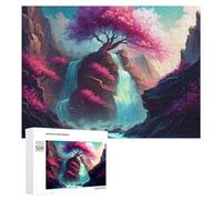 500 PCS Jigsaw Puzzles for Adults Jigsaw Amazing Tree Waterfalls Adult Jigsaw Puzzle Brain Teaser Game Wall Decoration Fun at Home Activities, 500 PCS