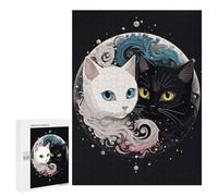 500 PCS Jigsaw Puzzles for Adults Jigsaw Anime Ying Yang Cats Adult Jigsaw Brain Teaser Game Hand Speed Race Challenging Game Gifts 500 PCS