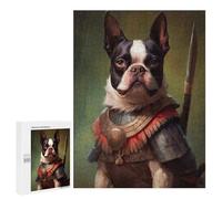 500 PCS Jigsaw Puzzles for Adults Jigsaw Boston Terrier Viking Adult Jigsaw Puzzle Brain Teaser Game Wall Decoration Fun at Home Activities, 500 PCS