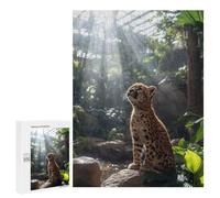 500 PCS Jigsaw Puzzles for Adults Jigsaw Cheetah Cub in Sunlit Jungle Adult Puzzles Relaxing Games Enhance Memory Christmas Birthday Gifts 500 PCS