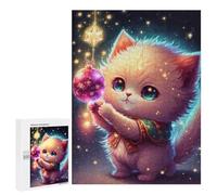 500 PCS Jigsaw Puzzles for Adults Jigsaw Christmas Kitten with Ornament Adult Puzzles Relaxing Games Enhance Memory Christmas Birthday Gifts 500 PCS