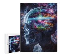 500 PCS Jigsaw Puzzles for Adults Jigsaw Cosmic Visionary Skull Adult Jigsaw Brain Teaser Game Hand Speed Race Challenging Game Gifts 500 PCS