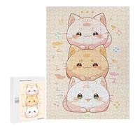 500 PCS Jigsaw Puzzles for Adults Jigsaw Cute Kawaii Cats Japan Art Adult Jigsaw Brain Teaser Game Hand Speed Race Challenging Game Gifts 500 PCS