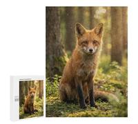 500 PCS Jigsaw Puzzles for Adults Jigsaw Fox Portrait in Forest Sunlight Adult Jigsaw Puzzle Brain Teaser Game Wall Decoration Fun at Home Activities, 500 PCS