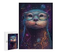 500 PCS Jigsaw Puzzles for Adults Jigsaw Galactic Otter Glasses Adult Puzzles Relaxing Games Enhance Memory Christmas Birthday Gifts 500 PCS