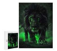 500 PCS Jigsaw Puzzles for Adults Jigsaw Green Glowing Lion Art Print Adult Puzzles Relaxing Games Enhance Memory Christmas Birthday Gifts 500 PCS