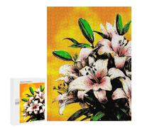 500 PCS Jigsaw Puzzles for Adults Jigsaw Lily Pink Flower Lilies Adult Jigsaw Brain Teaser Game Hand Speed Race Challenging Game Gifts 500 PCS