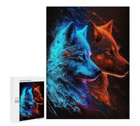 500 PCS Jigsaw Puzzles for Adults Jigsaw Mystical Wolf Abstract Adult Jigsaw Puzzle Brain Teaser Game Wall Decoration Fun at Home Activities, 500 PCS