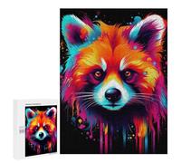 500 PCS Jigsaw Puzzles for Adults Jigsaw Neon Red Panda Adult Jigsaw Brain Teaser Game Hand Speed Race Challenging Game Gifts 500 PCS