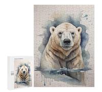 500 PCS Jigsaw Puzzles for Adults Jigsaw Polar Bear in Watercolor Adult Jigsaw Brain Teaser Game Hand Speed Race Challenging Game Gifts 500 PCS