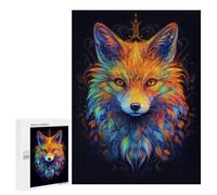 500 PCS Jigsaw Puzzles for Adults Jigsaw Red Fox Potrait Abstract Adult Jigsaw Brain Teaser Game Hand Speed Race Challenging Game Gifts 500 PCS