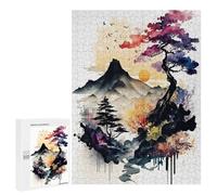 500 PCS Jigsaw Puzzles for Adults Jigsaw Watercolors Japanese 7 Adult Jigsaw Brain Teaser Game Hand Speed Race Challenging Game Gifts 500 PCS