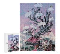 500 PCS Jigsaw Puzzles for Adults Jigsaw Whimsical Deer Amidst Cloudy Mountainscape Adult Puzzles Anti-Stress Toys Difficult Hard Challenging Game Gifts 500 PCS