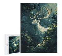 500 PCS Jigsaw Puzzles for Adults Jigsaw White Deer in Jungle Adult Puzzles Anti-Stress Toys Difficult Hard Challenging Game Gifts 500 PCS