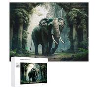 500 PCS Jigsaw Puzzles for Adults Jungle Elephant Majesty -1 Teenagers Puzzles Hands-on Game Improve Memory Parent-child Interaction 500 PCS